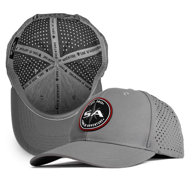 Performance Snapback | Red Crest | Grey For Cheap
