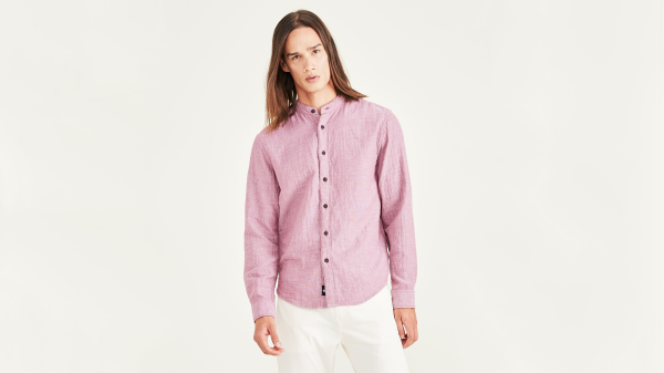 Band Collar Shirt, Regular Fit Discount
