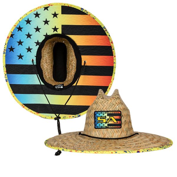 Under Brim Straw Hat | Neon Flag Sale