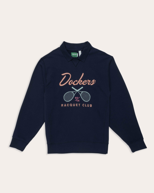 Racquet Club Collared Sweatshirt, Relaxed Fit Sale - Image 4